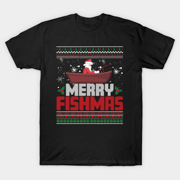 Merry Fishmas Funny Christmas Xmas T-Shirt by reginaturner